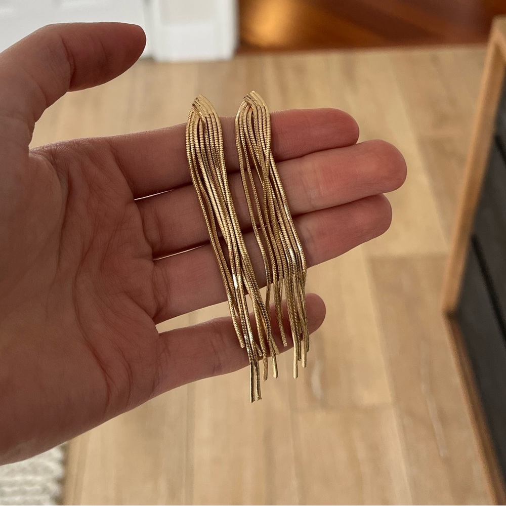 Gold chain earrings